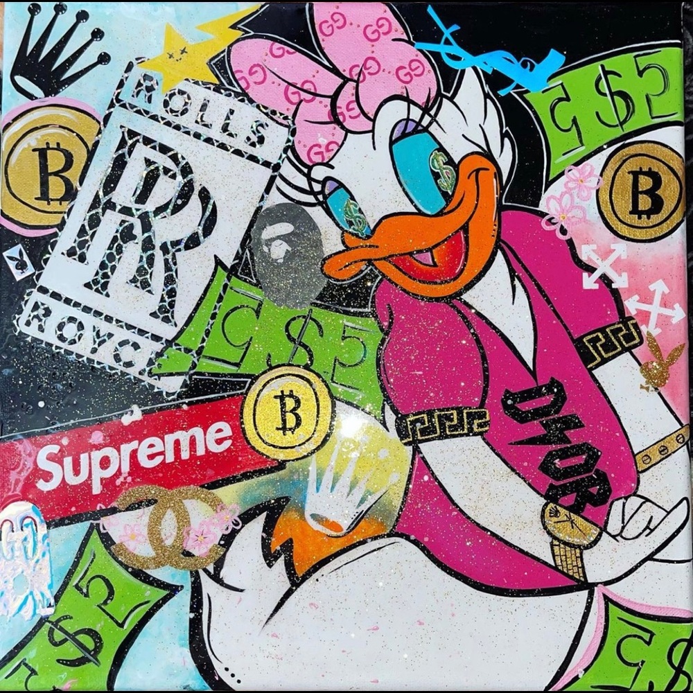 Designer Daisy Duck Original Painting